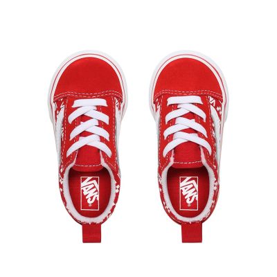 Vans Logo Repeat Elastic Lace Old Skool - Çocuk Spor Ayakkabı (Kırmızı)